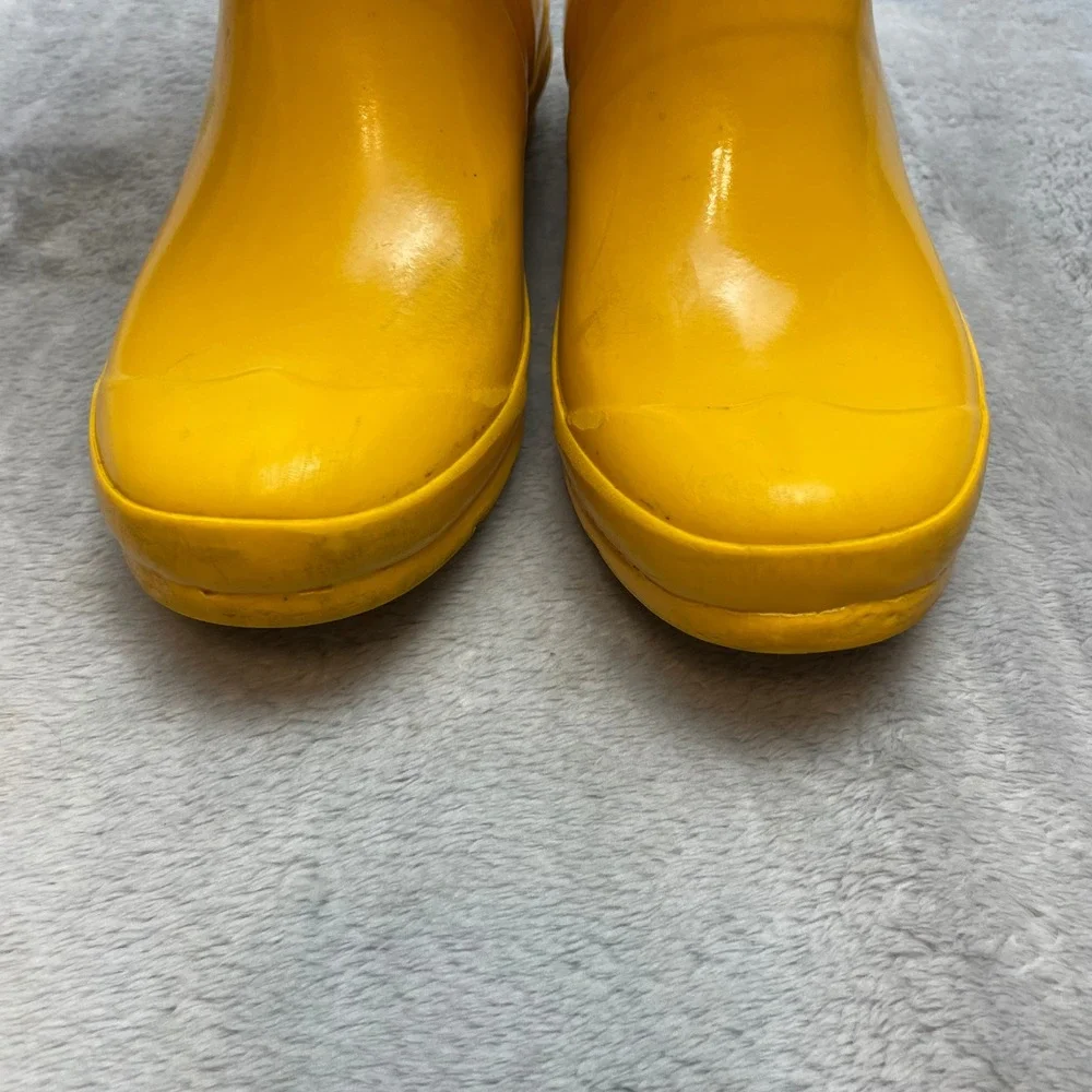 Hunter Kids Gloss Rain Boots Boys 2 Girls 3 Yellow Waterproof Outdoor Wellington